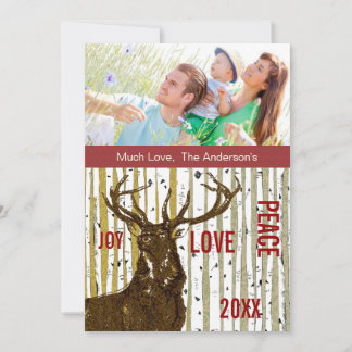 Tarjeta fotográfica de la familia Birch Tree Deer