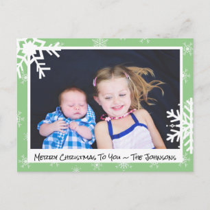Tarjeta fotográfica de la familia de los copos de