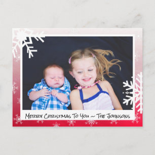 Tarjeta fotográfica de la familia de los copos de 