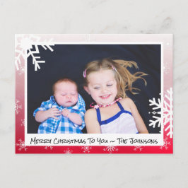 Tarjeta fotográfica de la familia de los copos de