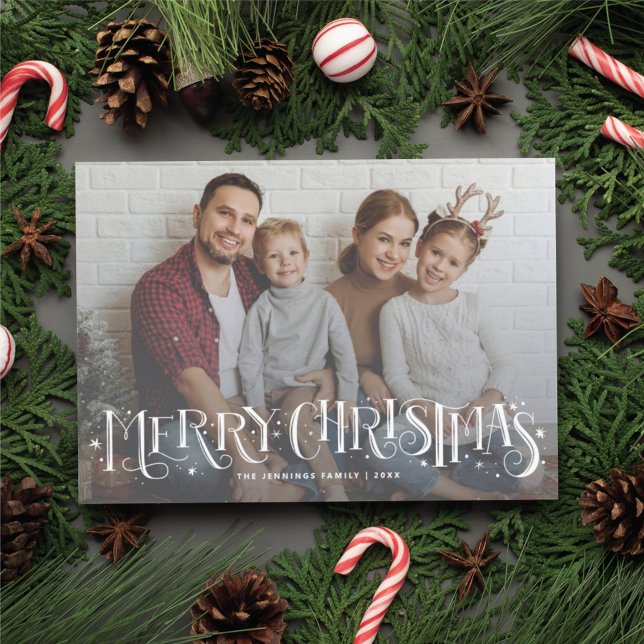 Tarjeta fotográfica de la familia de navidad con l (Subido por el creador)