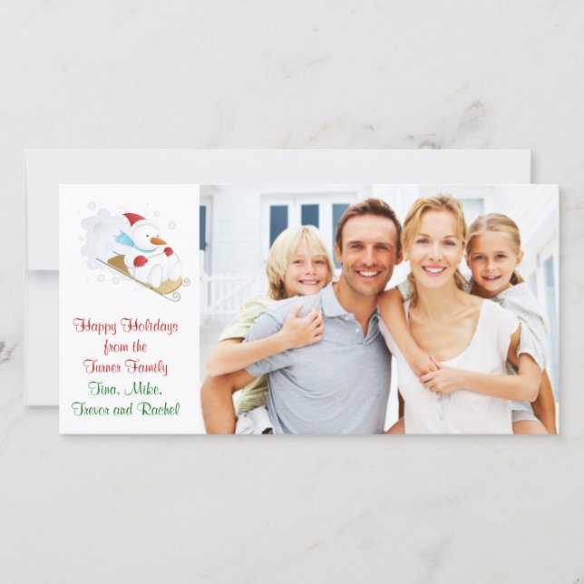 Tarjeta fotográfica de la familia de navidades, co (Anverso)