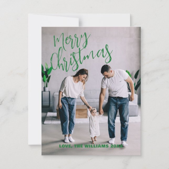 Tarjeta fotográfica de la familia de Navidades Min (Anverso)