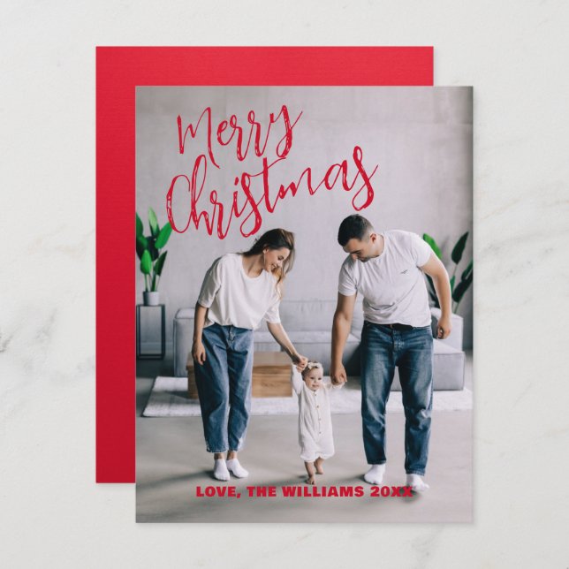 Tarjeta fotográfica de la familia de Navidades Min (Anverso / Reverso)