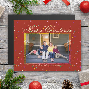 Tarjeta fotográfica de la familia de oro rojo de F