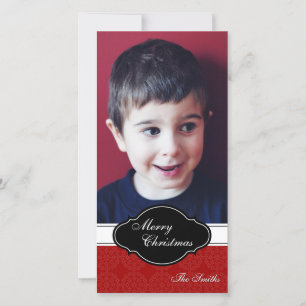 Tarjeta fotográfica de la familia Feliz Navidad - 
