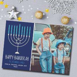 Tarjeta fotográfica de la familia Hanukkah Happy M