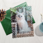 Tarjeta fotográfica de la familia Meowy Navidades<br><div class="desc">Envíe esta tarjeta de "Navidades miedosos" esta temporada de Navidades y comparta la cara de su bebé con amigos y familiares. Después de todo, ¡tu gato es parte de la familia! Personalizar esta tarjeta con una foto de su gato con sangre completa y el texto de su elección, todo enmarcado...</div>