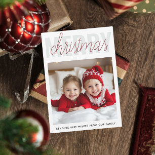 Tarjeta fotográfica de la familia Merry Christmas 