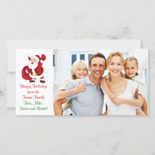 Tarjeta fotográfica de la familia navidad Santa