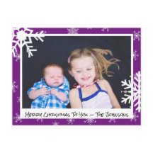 Tarjeta fotográfica de la familia navidades Purple