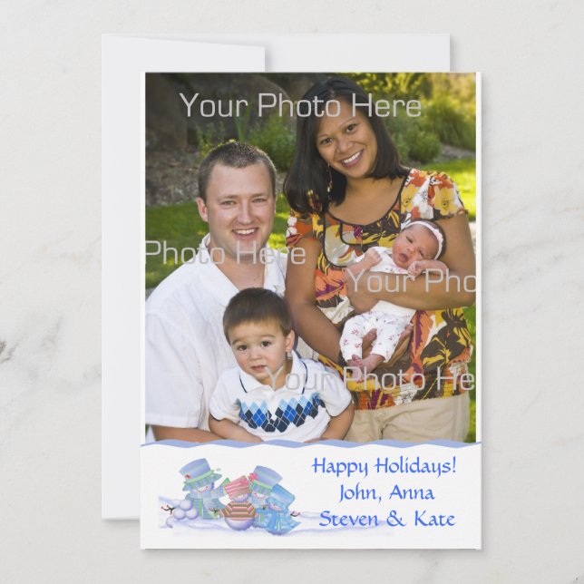 Tarjeta fotográfica de la familia Snow (Anverso)