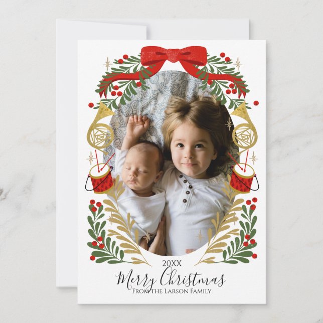 Tarjeta fotográfica de la guerra musical de navida (Anverso)