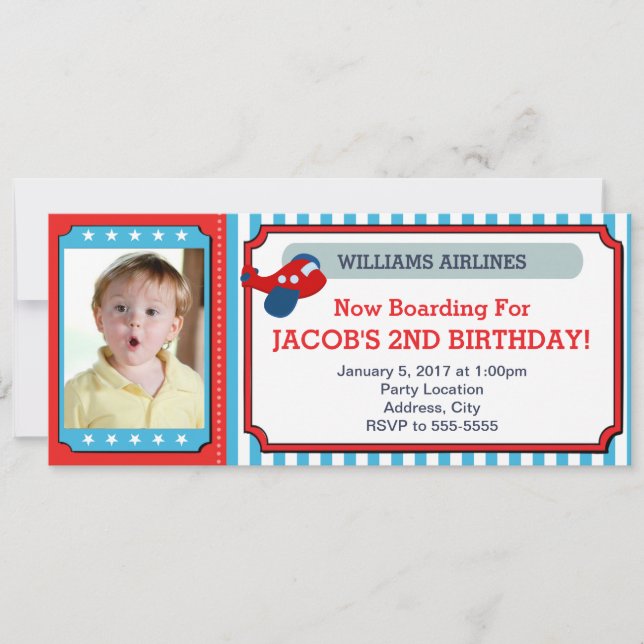 Tarjeta fotográfica de la invitación al cumpleaños (Anverso)