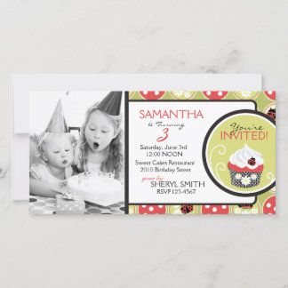 Tarjeta fotográfica de la invitación de cumpleaños