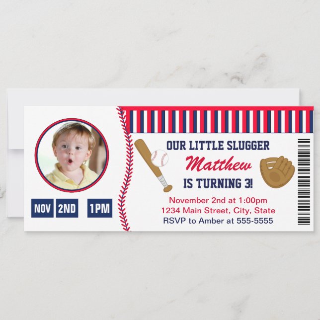 Tarjeta fotográfica de la invitación de cumpleaños (Anverso)