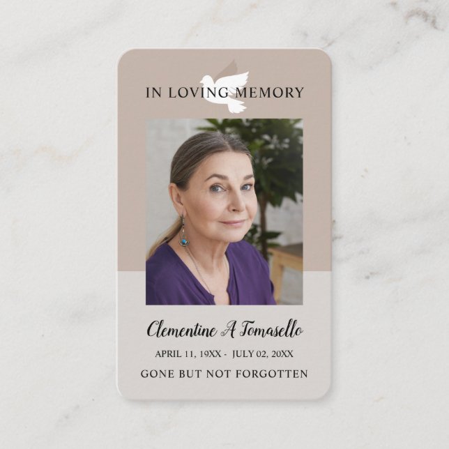 Tarjeta fotográfica de la oración del funeral de D (Anverso)