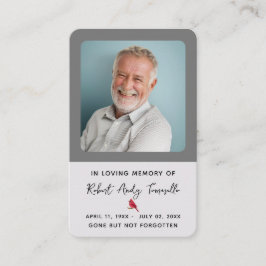 Tarjeta fotográfica de la oración del funeral del