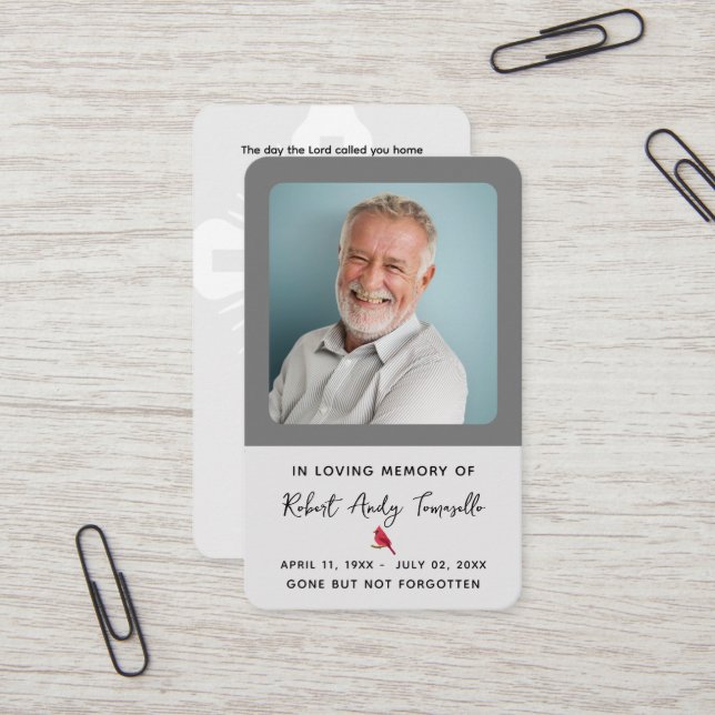 Tarjeta fotográfica de la oración del funeral del  (Anverso/Reverso In Situ)