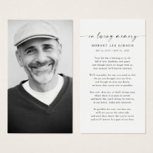 Tarjeta fotográfica de la oración del funeral mini