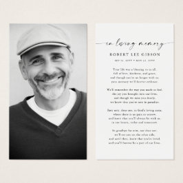 Tarjeta fotográfica de la oración del funeral mini