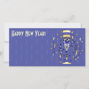 Tarjeta fotográfica de la tostada de Año Nuevo