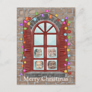 Tarjeta fotográfica de la ventana de la familia de