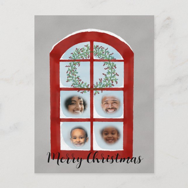 Tarjeta fotográfica de la ventana de la familia de (Anverso)