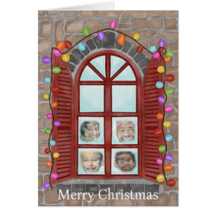 Tarjeta fotográfica de la ventana de Navidades con