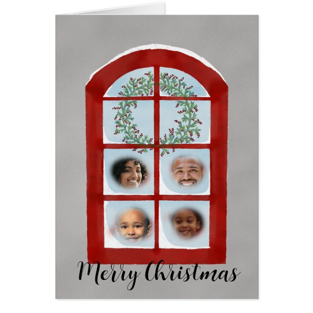 Tarjeta fotográfica de la ventana de Navidades nev (Frente)