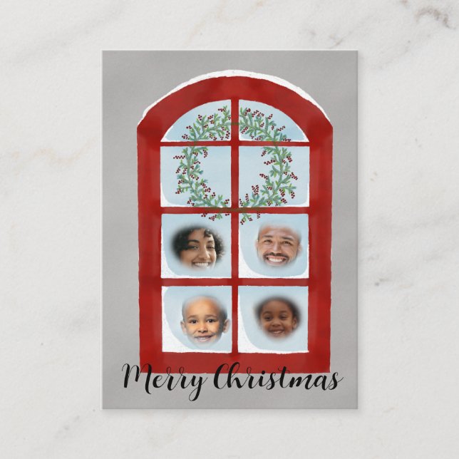 Tarjeta fotográfica de la ventana de Navidades nev (Anverso)