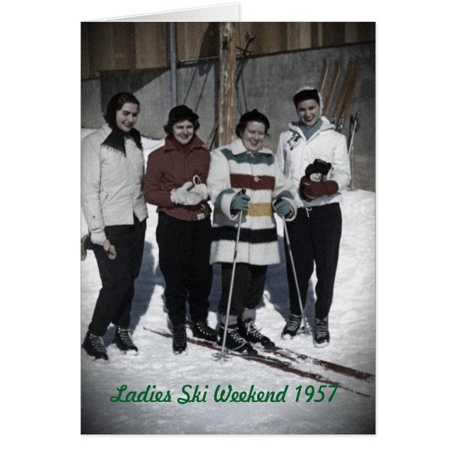 Tarjeta fotográfica de Ladies Ski Weekend 1957 (Frente)