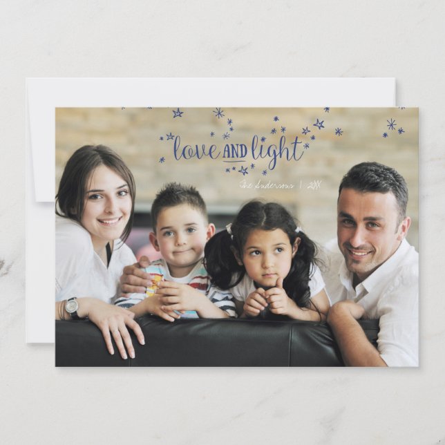 Tarjeta fotográfica de las estrellas del amor y la (Anverso)