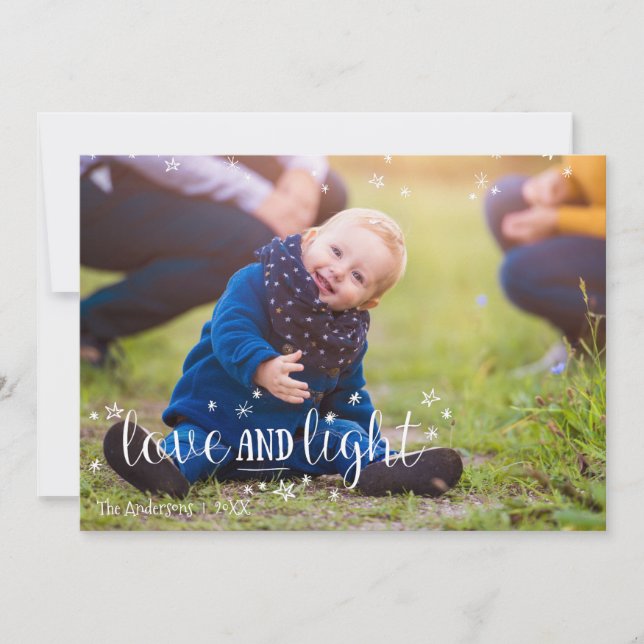 Tarjeta fotográfica de las estrellas del amor y la (Anverso)