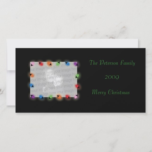 Tarjeta fotográfica de las luces de los navidades (Anverso)