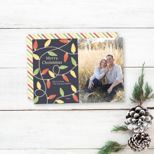 Tarjeta fotográfica de las luces del navidad - Est