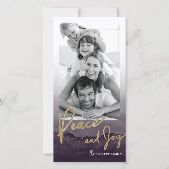 Tarjeta fotográfica de los navidades - acuarela Pa (Anverso)