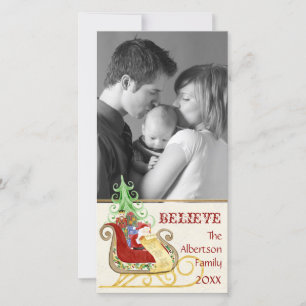 Tarjeta fotográfica de los Navidades de Santa Clau