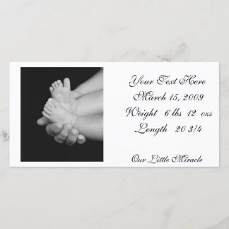 Tarjeta fotográfica de los pies de B&W Babys