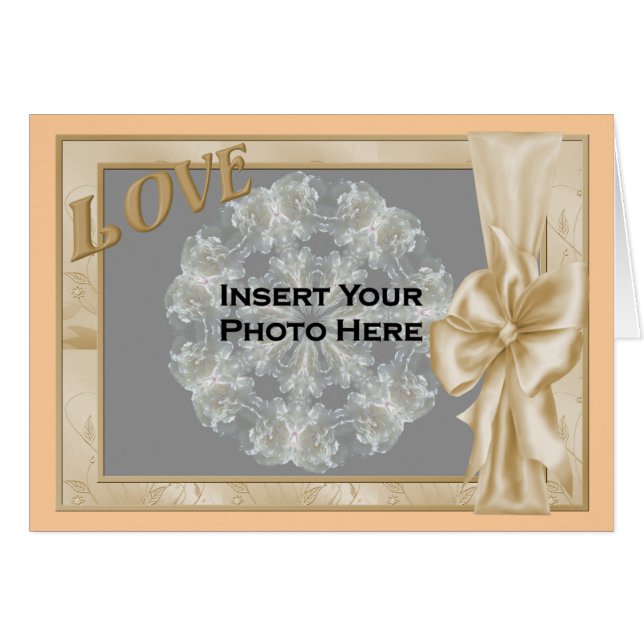 Tarjeta fotográfica de marco elegante de amor (Anverso (Horizontal))