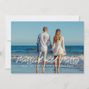 Tarjeta fotográfica de matrimonio y pareja moderna