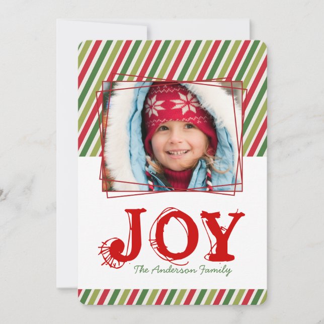 Tarjeta fotográfica de Navidad caprichosa y divert (Anverso)