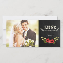 Tarjeta fotográfica de Navidad | Chalkboard Floral