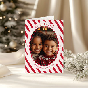 Tarjeta fotográfica de navidad con franja de caña 