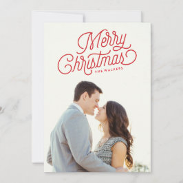 Tarjeta fotográfica de navidad con guión navideño