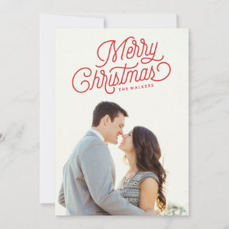 Tarjeta fotográfica de navidad con guión navideño