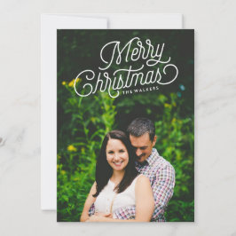 Tarjeta fotográfica de navidad con guión navideño