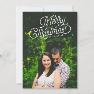 Tarjeta fotográfica de navidad con guión navideño