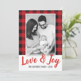 Tarjeta fotográfica de navidad de amor y alegría