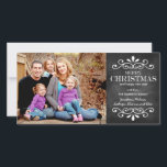 Tarjeta fotográfica de navidad de Chalkboard de Fe<br><div class="desc">¡Mira artículos similares en nuestra tienda!</div>
